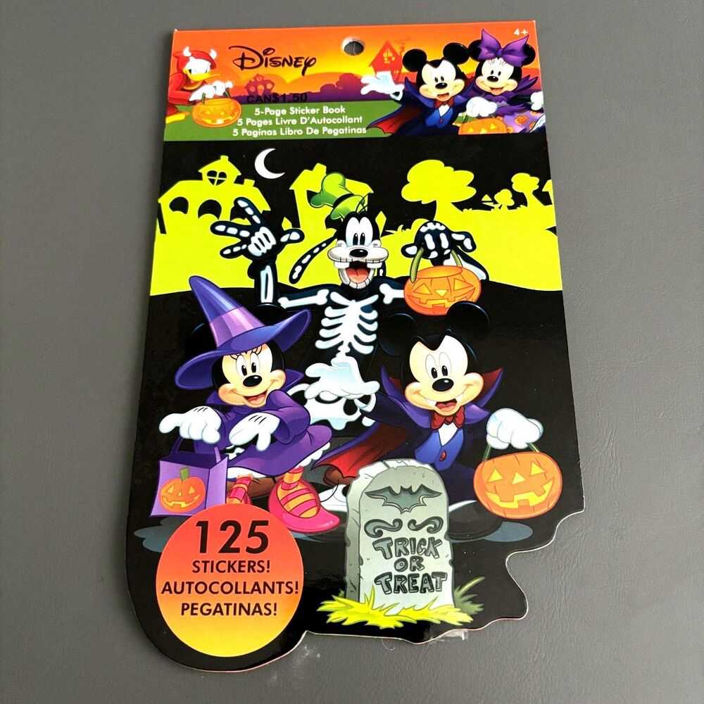 Disney Halloween Mickey Mouse & The Gang 5 Page Vintage Sticker Book